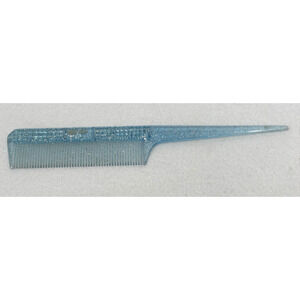 Vintage Blue Lucite Curl Comb Dupont‎ Lido Rat Tail MCM Deco Style USA 6.5"